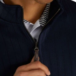 FootJoy Drop Needle Half Zip Navy Mens Golf Pullover -Prime Golf Shop 11729 2