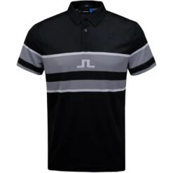 J.Lindeberg J. Lindeberg Cole Slim Jacquard Mens Golf Polo -Prime Golf Shop 11854 9999BLACK 03621ca5 c1b9 4dd8 99ab f738d73ade8b