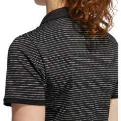 Adidas Golf Adidas Ultimate365 Space-Dyed Striped Womens Golf Polo 7 Adidas Golf Adidas Ultimate365 Space-Dyed Striped Womens Golf Polo -Prime Golf Shop 18767 BLACK 2