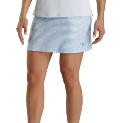 FootJoy Southern Living Seersucker Blue-White Stripe Womens Golf Skort
