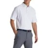 FootJoy Stretch Pique Vintage Floral Trim White Mens Golf Polo -Prime Golf Shop 21641 WHITE