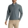FootJoy Space Dye Brushed Back Jersey Heather Grey Mens Golf 1/4 Zip 2 FootJoy Space Dye Brushed Back Jersey Heather Grey Mens Golf 1/4 Zip -Prime Golf Shop 22720 SMOKE