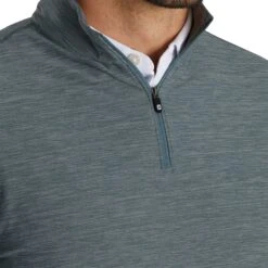 FootJoy Space Dye Brushed Back Jersey Heather Grey Mens Golf 1/4 Zip 7 FootJoy Space Dye Brushed Back Jersey Heather Grey Mens Golf 1/4 Zip -Prime Golf Shop 22720 SMOKE 2
