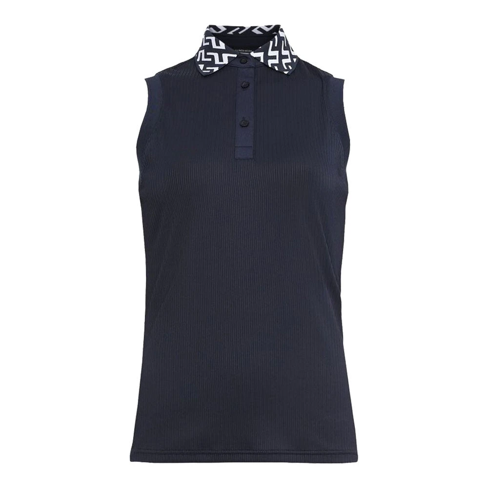 J.Lindeberg J. Lindeberg Lale Navy Womens Sleeveless Golf Polo 3 J.Lindeberg J. Lindeberg Lale Navy Womens Sleeveless Golf Polo